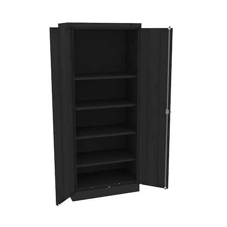 Tennsco Unassembled Standard Slim Storage Cabinet, 30"Wx18"Dx72"H, Black 3070-BLK